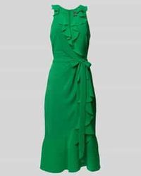 Adrianna Papell - Cocktailjurk Met Volants En Strikceintuur - Lyst