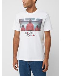 Only & Sons T-shirt Van Katoen, Model 'squid Game' - Wit