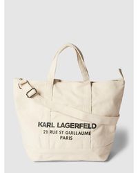 Karl Lagerfeld Shopper mit Label-Print - Weiß