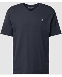 Marc O' Polo - T-Shirt mit V-Ausschnitt in unifarbenem Design - Lyst