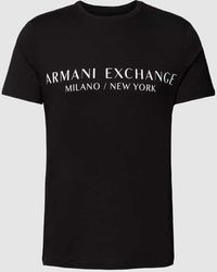 Armani Exchange - T-Shirt mit Label-Print Modell 'milano/nyc' - Lyst
