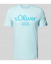 S.oliver - Regular Fit T-Shirt Aus Reiner Baumwolle Mit Großem Label Print - Lyst