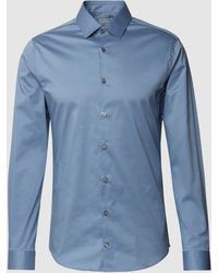 Breuninger Herren Kleidung Hemden Business Hemden Jerseyhemd Extra Slim Fit blau 