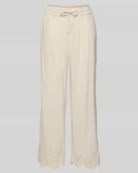 Freequent - Wide Leg Stoffen Broek Met Broderie Anglaise - Lyst