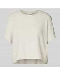 American Vintage - Kort T-shirt Met Geribde Ronde Hals - Lyst