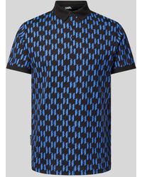 Karl Lagerfeld - Slim Fit Poloshirt Met All-over Logomotief - Lyst