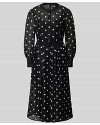 Marc Cain - Midikleid aus Leinen-Seide-Mix mit Gürtel - Lyst