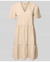 ONLY - Comfort Fit Freizeitkleid aus Viskose-Leinen-Mix Modell 'TIRI-CARO' - Lyst