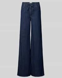 Ouí - Wide Leg Jeans Met Strikceintuur, Model 'The Palazzo' - Lyst
