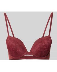 Calvin Klein - Push Up BH mit floralem Spitzenbesatz Modell 'Plunge' - Lyst