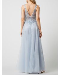 Luxuar Avondjurk Van Mesh - Blauw