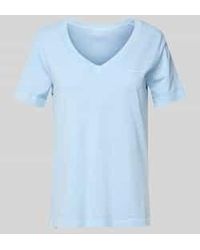 GANT - T-shirt Met Geribde V-hals - Lyst