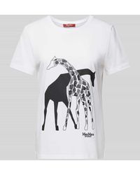 Max Mara Studio - T-Shirt mit Motiv-Print - Lyst