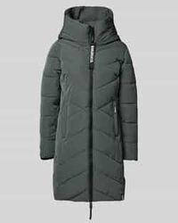 Khujo - Regular Fit Gewatteerde Lange Jas Met Logoprint, Model 'Darka' - Lyst
