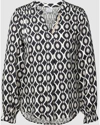 Emily Van Den Bergh - Blusenshirt aus Viskose mit Tunika-Kragen und Smok-Details - Lyst