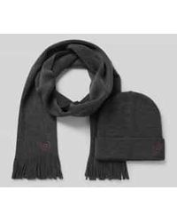 Bugatti - Set Van Sjaal En Muts Met Labelstitchings - Lyst