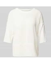 Marc Cain - T-shirt Met Geribde Ronde Hals - Lyst