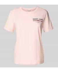 GANT - Regular Fit T-Shirt Van Puur Katoen Met Logoprint - Lyst