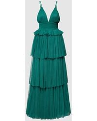 LACE & BEADS - Abendkleid mit tiefem V-Ausschnitt - Lyst