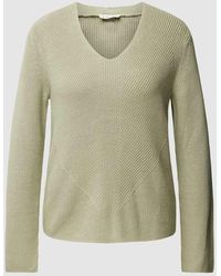 Tom Tailor - Strickpullover in unifarbenem Design mit V-Ausschnitt - Lyst