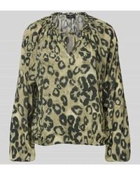 Monari - Regular Fit Bluse aus Viskose mit Animal-Print - Lyst
