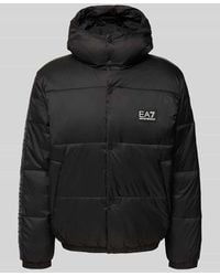EA7 - Steppjacke mit Kapuze und Label-Patch - Lyst