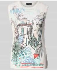 Marc Cain - Tanktop Met Geribde Ronde Hals - Lyst