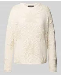 Ouí - Gebreide Pullover Met Geribde Ronde Hals - Lyst