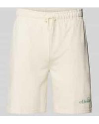 Ellesse - Regular Fit Sweatshorts Met Labelprint - Lyst