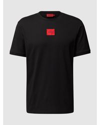 HUGO - T-Shirt aus Baumwolle mit Label-Patch - Lyst