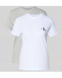 Calvin Klein - T-Shirt mit Label-Print im 2er-Pack - Lyst