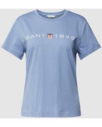 GANT - T-Shirt mit Label-Print - Lyst
