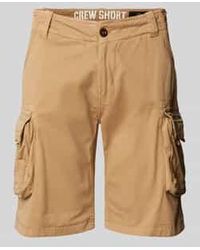 Alpha Industries - Regular Fit Korte Cargobroek Met Labelstitching, Model 'Crew Short' - Lyst