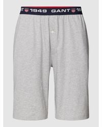 GANT Pyjama-Shorts mit Logo-Bund - Grau