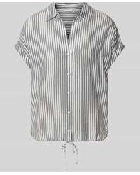 Tom Tailor - Relaxed Fit Blouse Met Korte Mouwen Van Puur Viscose Met V-hals - Lyst