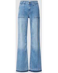 Milano Italy - Jeans mit Label-Patch und Washed-Out-Look im Bootcut-Fit - Lyst