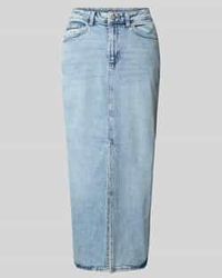Vila - Jeansrok Met Loopsplit - Lyst