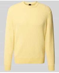BOSS - Regular Fit Gebreide Pullover Van Katoenmix - Lyst