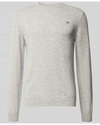 GANT - Strickpullover aus reiner Lammwolle mit gerippten Abschlüssen - Lyst
