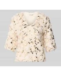 Freequent - T-Shirt Met Veren En Pailletten, Model 'Nolla' - Lyst