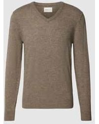 GANT - Gebreide Pullover Van Lamswolmix Met V-hals - Lyst