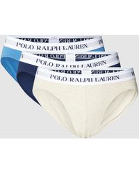 Polo Ralph Lauren Slip Met Elastische Band Met Logo In Een Set Van 3 Stuks, Model 'brief Fashion' - Blauw