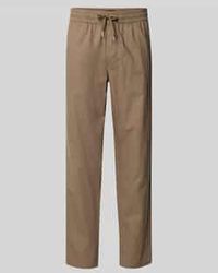 Matíníque - Regular Fit Linnen Broek Met Elastische Band - Lyst