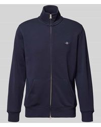 GANT - Sweatjacke mit Label-Stitching - Lyst