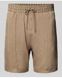 HUGO - Korte Regular Fit Broek Met Vaste Persplooien, Model 'Ravis' - Lyst