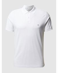 Calvin Klein Piqué-Poloshirt Slim Fit - Weiß