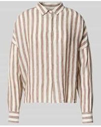 0039 Italy - Regular Fit Overhemdblouse Van Linnen Met Extra Brede Schouders - Lyst