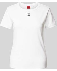 HUGO - T-Shirt mit Label-Stitching Modell 'Deloris' - Lyst