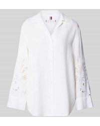 Tommy Hilfiger - Relaxed Fit Hemdbluse aus Leinen-Viskose-Mix - Lyst