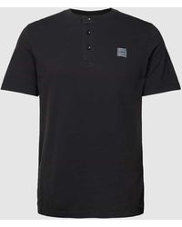 S.oliver - T-Shirt mit kurzer Knopfleiste Modell 'Serafino' - Lyst